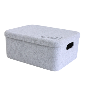 Multifunction Eco-Friendly Square <b>Grey</b> Felt Foldable 100% Polyester Modern <b>Toys</b> Organizer Clothing <b>Storage</b> Basket Handle for - Product Image 3
