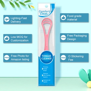Wholesale Private Label Colorful Silicone & Plastic Tongue Cleaner Scraper for Effective Tidying - Product Image 2