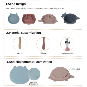 Ensemble de 18 ustensiles et assiettes en silicone antidérapants de qualité alimentaire <span class=keywords><strong>pour</strong></span> la diversification alimentaire des bébés et des tout-petits - Product Image 6