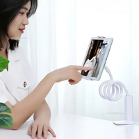 Support de téléphone 128cm Support paresseux Appuie-tête Lit 360 Flexible Long Arms Clamp Mount pour IPhone Samsung et appareil 3.5 ~ 6.7"