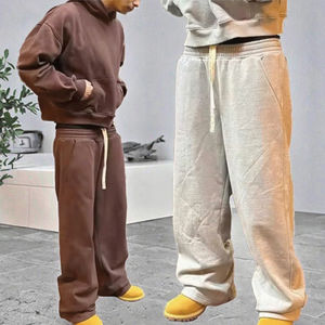 Pantalons de survêtement pour homme HUILIN, poids lourd, 500 GSM, 100% coton, style décontracté, coupe large, jambe droite, style ample - Product Image 3