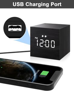 <b>Clock</b> Alarm Bamboo and Wood Bedroom Voice Control Digital Table Desk <b>Clock</b> Reloj Multifunctional Noctilucent Kitchen <b>Clock</b> - Product Image 5