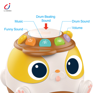 Jouet musical Chengji avec lumières clignotantes, tambour éducatif, cognition sensorielle, design de <span class=keywords><strong>chien</strong></span> de dessin animé, mini jouet musical pour bébé - Product Image 3