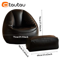 Housse de pouf inclinable moderne en cuir PU imperméable OTAUTAU SF319 – Aucun rembourrage requis