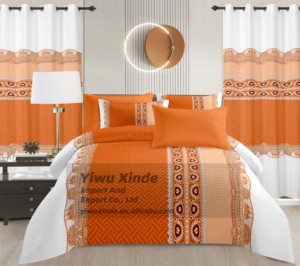 Juego de Ropa de Cama de Microfibra con Estampado Floral de Entrega Rápida, <span class=keywords><strong>8</strong></span> Piezas, con Cortinas a Juego, Precio Económico al por Mayor, Juego de Sábanas de <span class=keywords><strong>8</strong></span> Piezas - Product Image 2