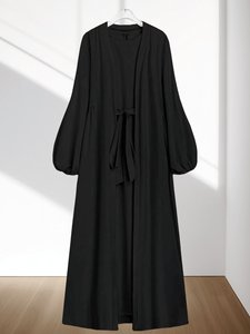 Uxi 2024 Abayas Dubai Oriente Medio Simple Modest Kaftan Ropa islámica Abaya Mujeres Vestido musulmán - Product Image 4