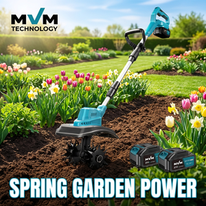 Mini-cultivateur sans fil portable au lithium-ion, avec poignée antidérapante, 3 vitesses, batterie rechargeable 3.0Ah, MVM GT9001 - Product Image 1