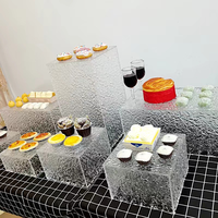 Acrylique recyclable pour un design moderne et luxueux, motif ondulé, texture pierre, pré-assemblé, pour événements, mariages, hôtels