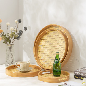 Bamboo Serving <b>Tray</b> Rectangular With Handle For <b>Tea</b> Coffee Hotel Use - Product Image 2