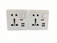 Single 5 Pin Wall Socket Design nach britischem/US/EU-Standard Eingebaute 2 USB-Ladeans chlüsse mit LED-Anzeige