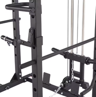 Estación de Entrenamiento Multifuncional: Rack de Sentadillas, Máquina Smith, Torre de Potencia y Barra para Gimnasio en Casa, Fitness y Entrenamiento de Fuerza