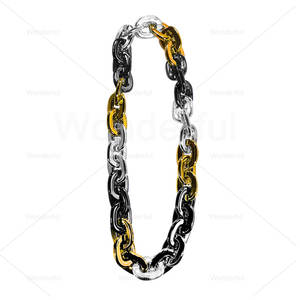 Venta al por mayor de fábrica, collar de cadena de cuentas de <span class=keywords><strong>Mardi</strong></span> <span class=keywords><strong>Gras</strong></span> grande personalizado, Jumbo eslabones, decoraciones de fiesta deportiva con cuentas - Product Image 5