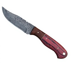 Couteau de chasse multifonctionnel à lame fixe avec manche en bois, en acier Damas, pour survie en extérieur, avec étui – Vente en gros, OEM, DIY – Modèle 2026 - Product Image 4