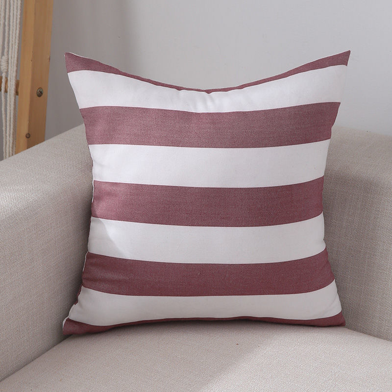 Dark red and white wide stripes