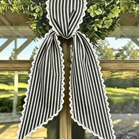 Ruban décoratif rayé en toile de style ferme, personnalisé en gros, pour ornement de porte de ferme