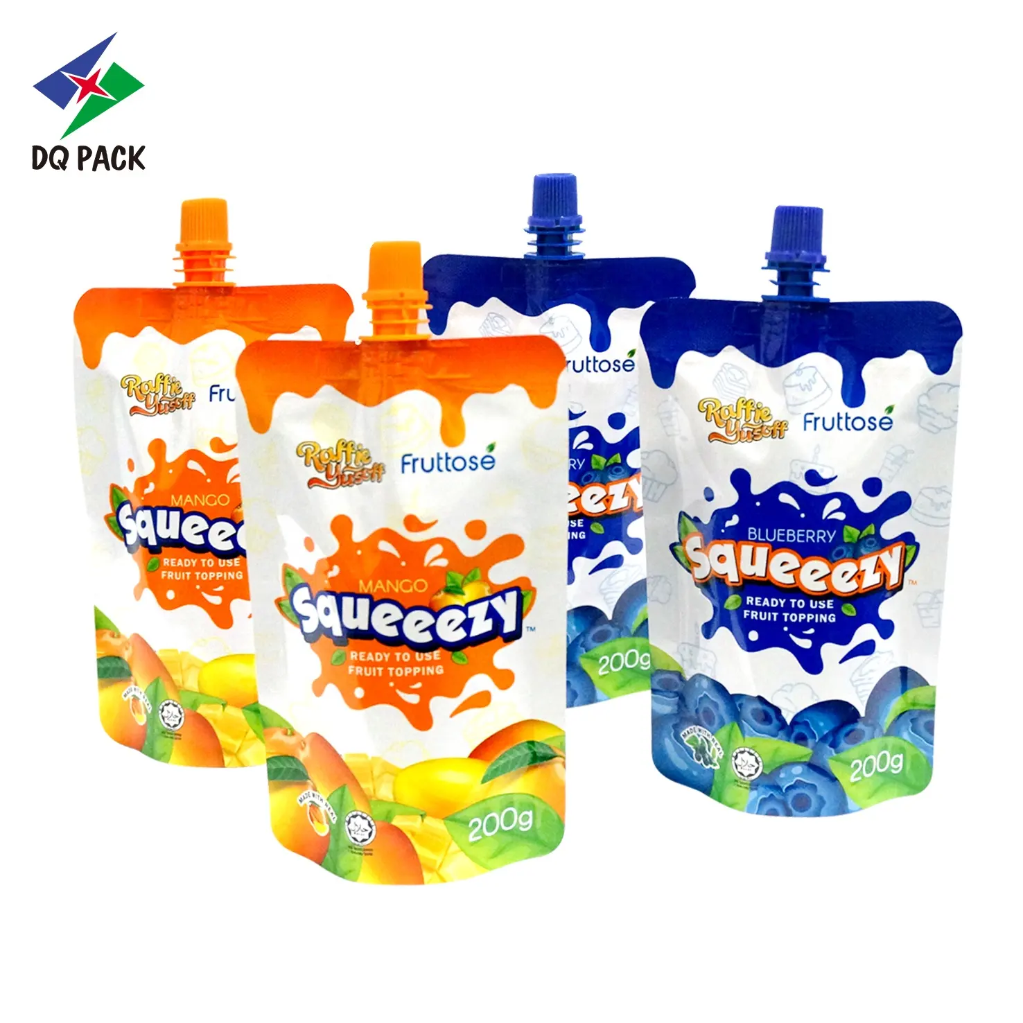 DQ PACK Flexible Packaging Baby Food Stand up Pouch with Spout for water Yogurt Packaging Doypack