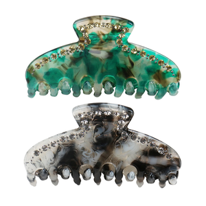 Pinzas para el Cabello con Pedrería, Pinzas para el Cabello de Acetato de Alta Calidad, Pinzas para el Cabello para Mujeres y Niñas, Accesorios para el Cabello con Clip para Cola de Caballo - Product Image 1