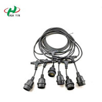 E27 Lampenfassung EU-Stecker Stromkabel mit Schalter Lampensockel Stoff-Elektrokabel Lampenschalterkabel für LED-Glühbirnen-Fassungen