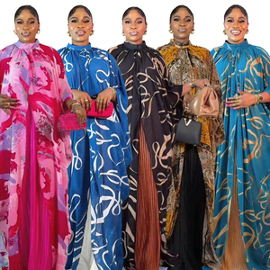 Robe Dashiki Abaya pour femme, grande taille, en polyester respirant, imprimé numérique style national africain QIAOYANG, haute qualité, vêtement intérieur - Product Image 3