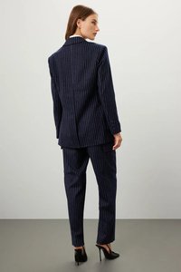 Giacca da <span class=keywords><strong>Donna</strong></span> Classica su Misura di Alta Qualità, Blazer con Risvolto a Tacca e Maniche Lunghe a Righe - Product Image 4