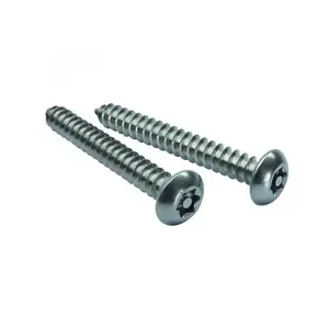 Customized M4 Aluminum Hexagon Socket Screw 10mm Length Drywall Security Screw with Torx Button Head Self Tapping for Plastics