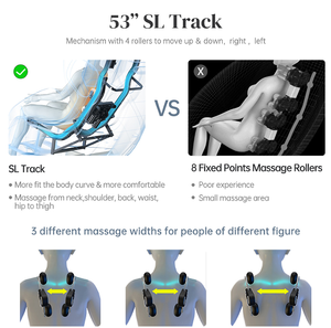 Modern Soft Zero Gravity Shiatsu Massage Chair with Full Body <b>Recliner</b> SL-Track Bluetooth Speaker - Product Image 3