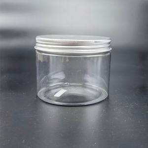 Pot en plastique PET transparent de haute qualité, à large ouverture, rond, de 80 g, pour emballages de crèmes cosmétiques, avec couvercle à vis en aluminium argenté ou doré - Product Image 1