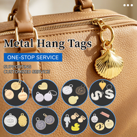 Breloque DIY de luxe en métal doré, légère, imperméable, à découpe florale, personnalisable, pour sac, sac à bandoulière, pochette et pendentif