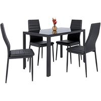 Ensemble de table de salle à manger de luxe 4 chaises Design moderne/moderne Tables et chaises de cuisine de restaurant en verre