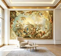 Papier peint pour plafond d'église, 3D, style européen rétro, peintures murales personnalisées