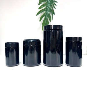 Round Large 250g 500g UV Black Dark Ultra Violet Stash Jar Herb UV Smell Proof Air Tight Ultraviolet Storage Glass Jar - Product Image 5