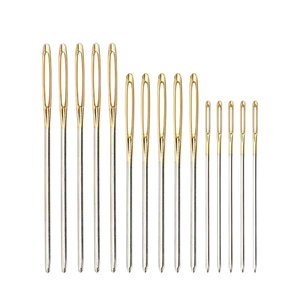 Aiguilles à coudre latérales faciles en acier inoxydable, lisses, pour broderie DIY, accessoire de couture, 3 tailles, pour sacs cousus à la main - Product Image 1