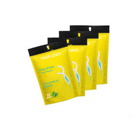 Cure-dents et fil dentaire 2 en 1, saveur menthe, marque privée, produit d'hygiène bucco-dentaire en plastique, nettoyage efficace, cure-dents et fil dentaire