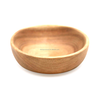 Bol en bois forme ronde bol de service en bois pour petit-déjeuner collations soupe assiettes et bols assiettes en bois pour restaurants