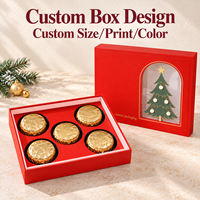 Boîte cadeau rigide personnalisée avec insert séparateur pour emballage de biscuits, bonbons et chocolats de Noël, impression de logo personnalisée