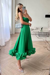 Dropshipping mujeres moda ropa diseñadores fábrica Oem personalizado <span class=keywords><strong>Lima</strong></span> una línea <span class=keywords><strong>Midi</strong></span> <span class=keywords><strong>vestido</strong></span> vestidos de mujer - Product Image 5