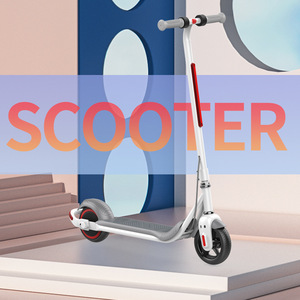 Trottinette électrique pour enfants, 2 roues, pliable, hauteur réglable, alimentée par batterie DC36V, blanc et bleu - Product Image 2