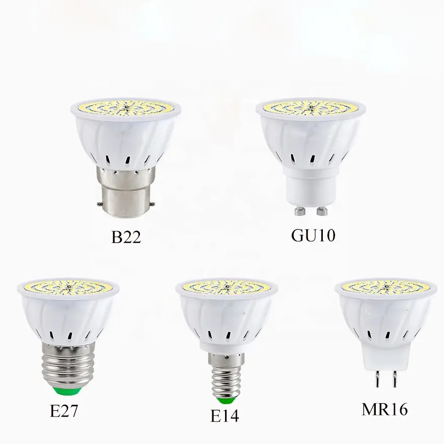 GU10 LED E27 lampe E14 ampoules de projecteur 48 60 80led 220V bombillas MR16 GU5.3 Spot B22 ampoule d'intérieur à économie d'énergie