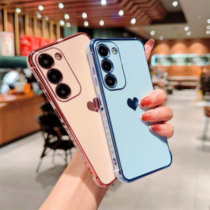 Coque de téléphone portable Honatop Soft TPU plaqué or Love Heart pour Samsung Galaxy S23plus S23Ultra S24 Ultra S23fe S22 S21 <span class=keywords><strong>S20fe</strong></span> - Product Image 1
