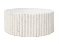 Rehaussez votre décoration intérieure avec une table basse élégante et luxueuse en bois nervuré, design moderne avec des reflets blancs, convertible, meuble de salon