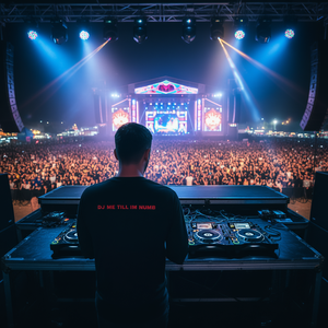 Dj Me Till Im Numb T-shirt à manches longues noir unisexe taille adulte moyenne - Product Image 3