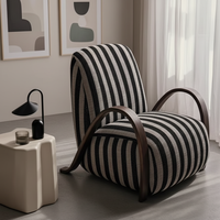 Chaise de loisirs moderne avec cadre en frêne et rembourrage en tricot Mobilier de salon polyvalent pour divers espaces Style design