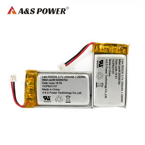 נטענת מצב מוצק סוללה as552035 3.7v 350mah 5.5 x20x35 מ "מ 500 + מחזורים הביתה מכשירי חשמל licoo2 - Product Image 2