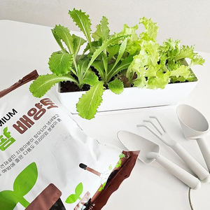 Juego de Macetas Rectangulares Duraderas de PP con Bandeja de Drenaje y Plato para Uso en Interiores/Exteriores - Diseño Moderno - Product Image 6