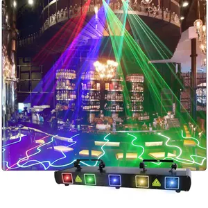 Escáner láser profesional RGBYC para DJ, 5 lentes, efecto de haz de luz para escenario, proyector de luz activada por sonido para fiesta y Club nocturno