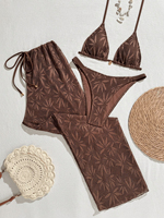 Nouvel ensemble de bikini trois pièces pour femmes européennes et américaines, maillot de bain halter avec pantalon long
