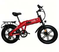 Vélo électrique pliable à pneus larges de 20 pouces pour adultes, 500W, batterie au lithium 48V, 7 vitesses, avec frein à disque