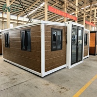 Maison conteneur pliable en acier, anti-corrosion, étanche à l'humidité, 20 pieds, 40 pieds, bureau extérieur, maison modulaire 2 chambres