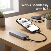 SSD Mobile Metal Kapasitas Tinggi 64GB Lintas-Batas dengan Antarmuka USB 3.2 Gen 2 & Type-C, Cache 8MB X10