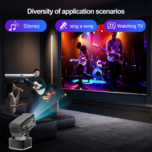 Projecteur de cinéma maison <span class=keywords><strong>Android</strong></span> YUXU HCS350KTV, console de jeux TV, 1080P HD WiFi, divertissement familial portable, 8 Go de mémoire, plus de 20 000 jeux - Product Image 3